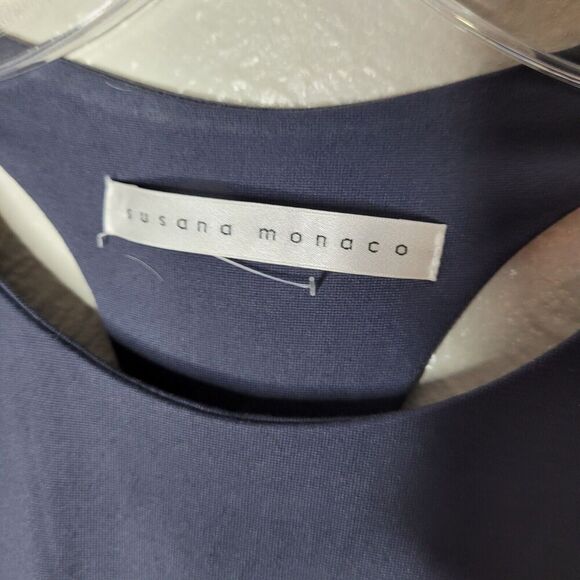 Susana Monaco Womens XS Tank Dress Stretch Racerback Flowy Pullover Blue fit - Picture 5 of 7